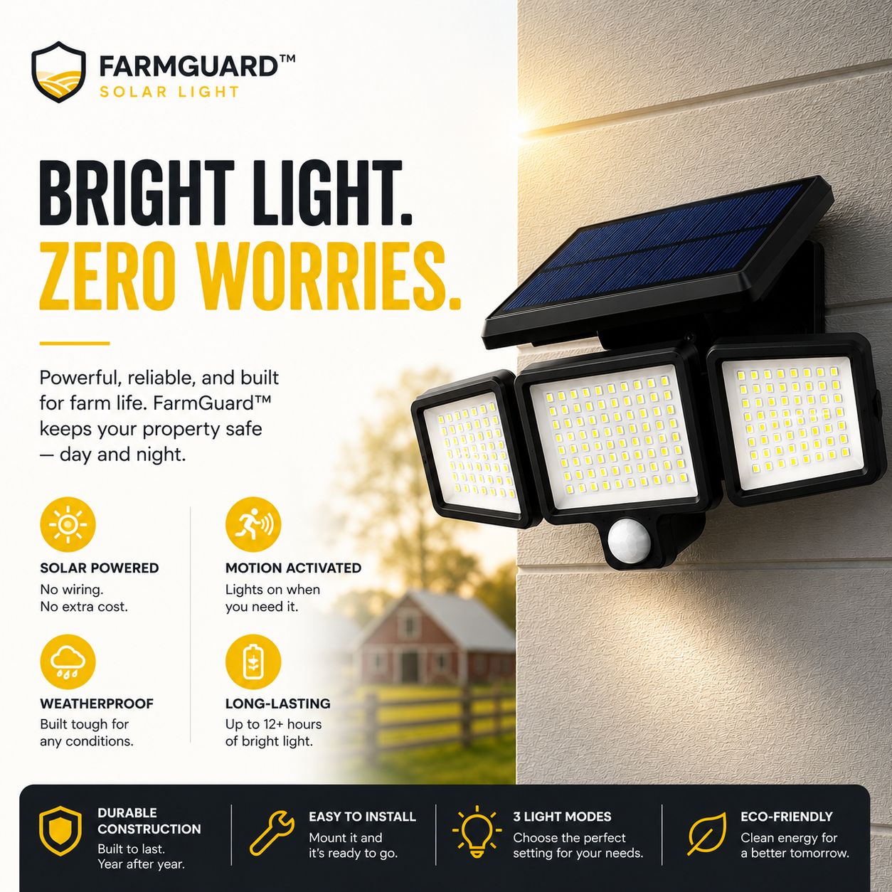 FarmGuard™ Smart Solar Light
