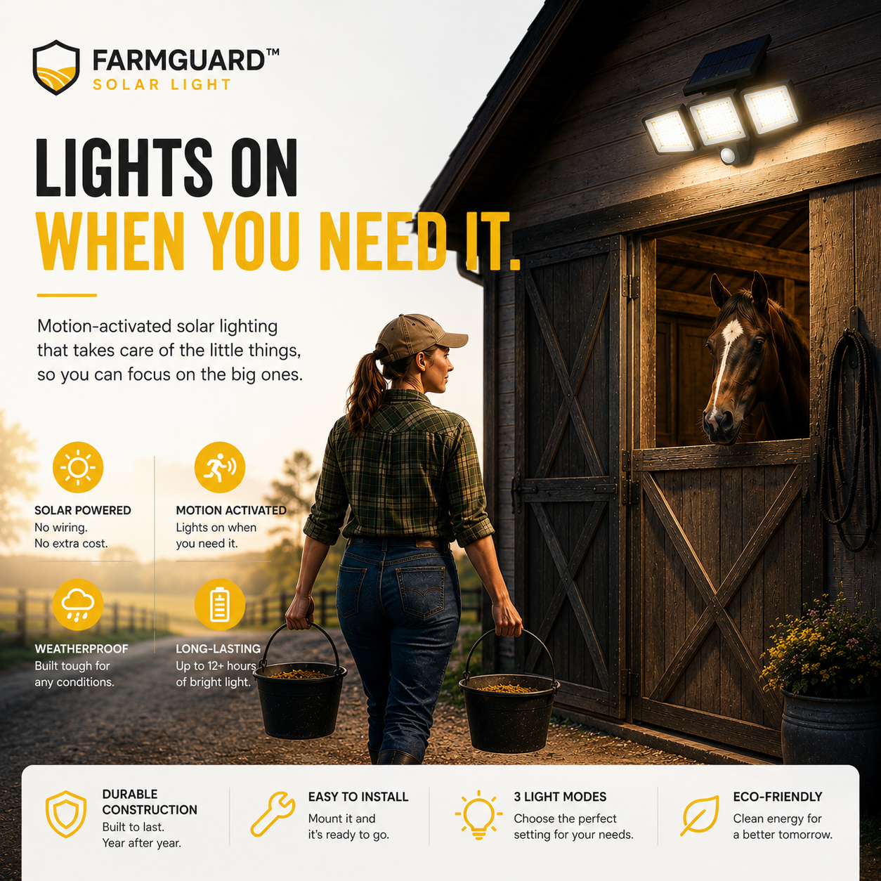 FarmGuard™ Smart Solar Light