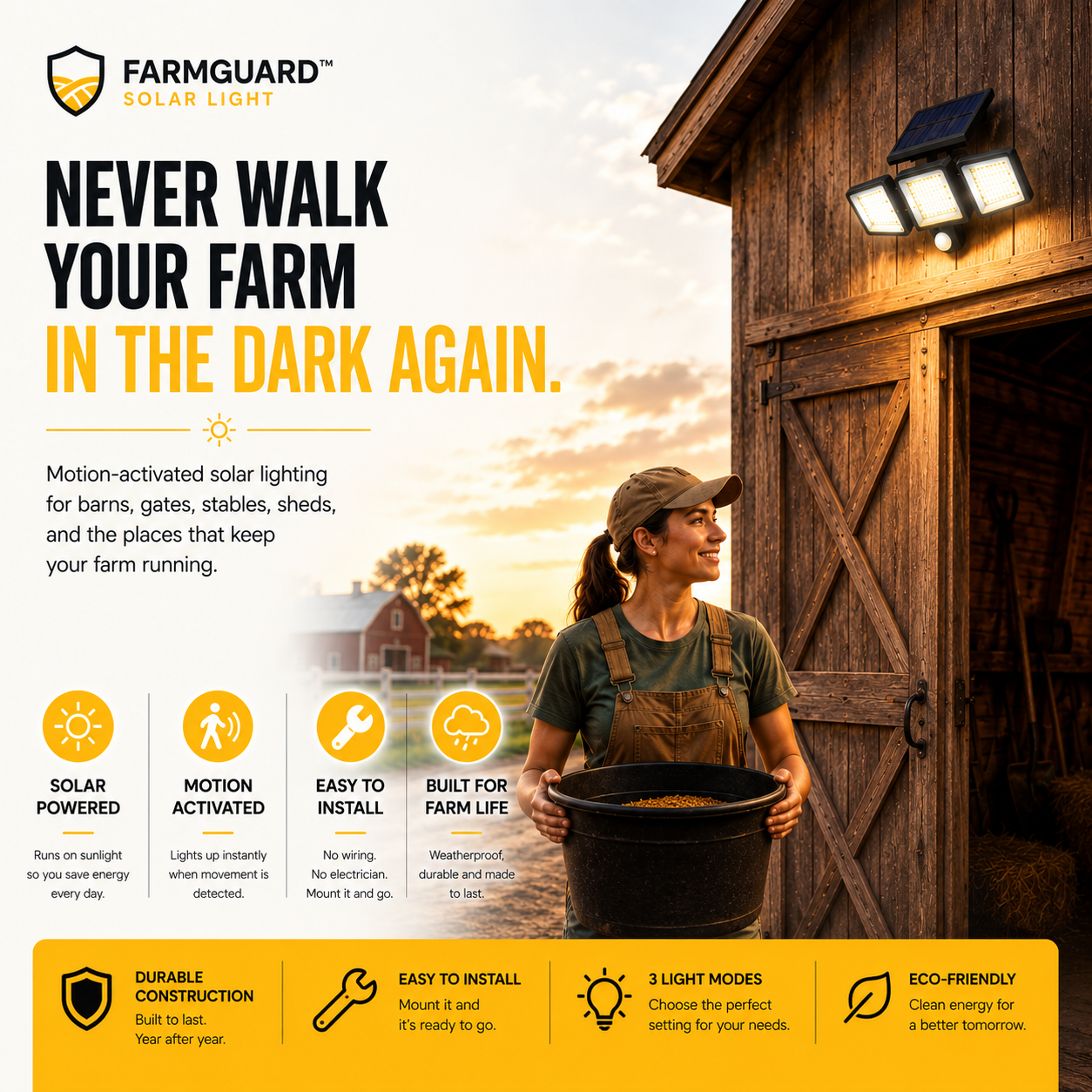 FarmGuard™ Smart Solar Light