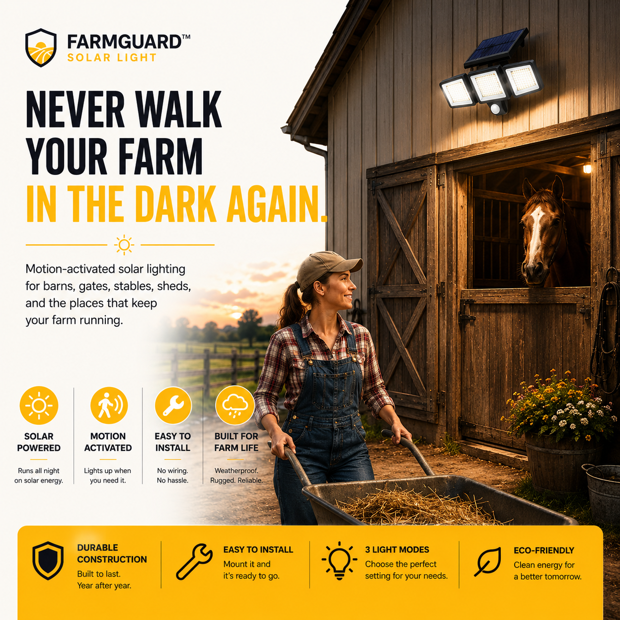 FarmGuard™ Smart Solar Light
