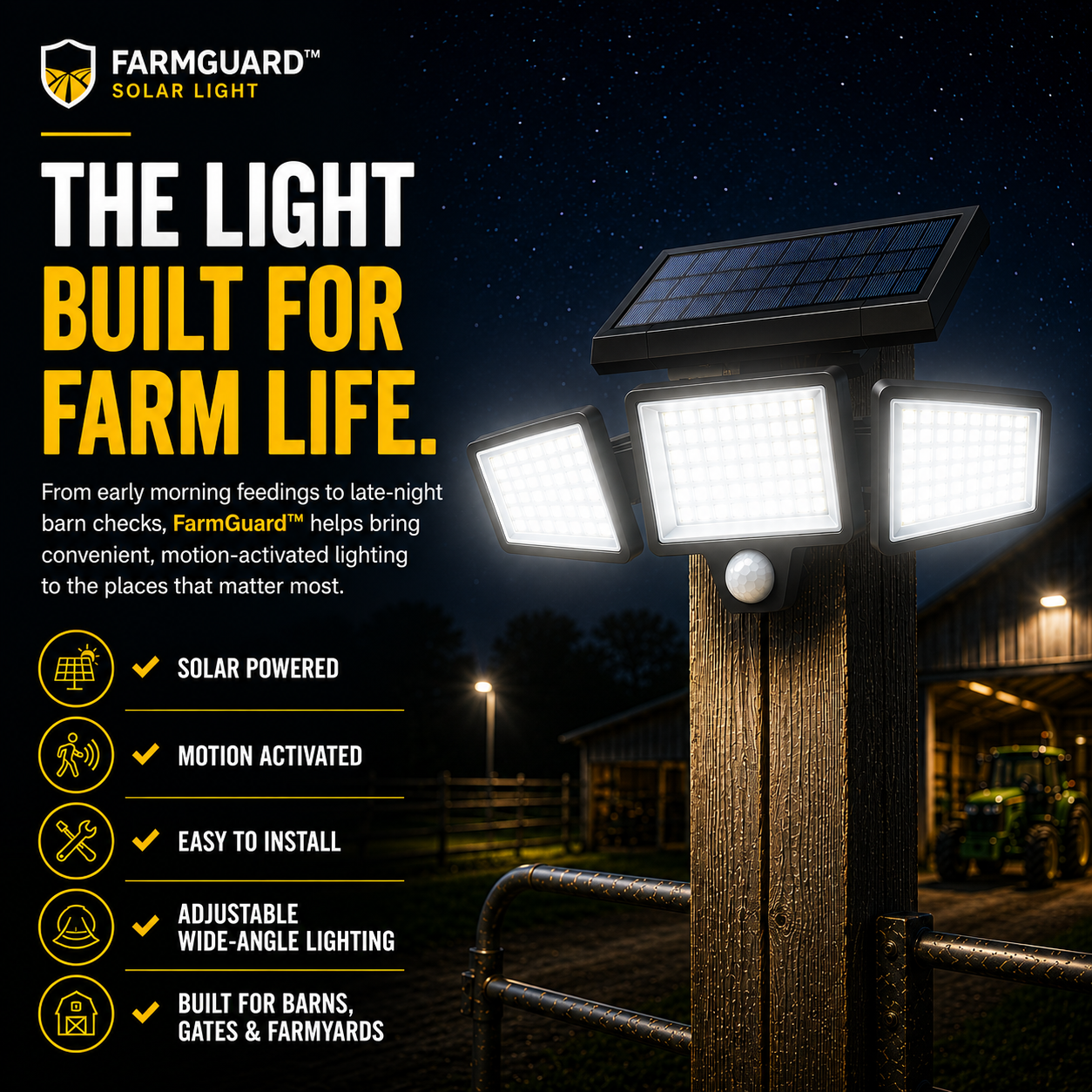 FarmGuard™ Smart Solar Light